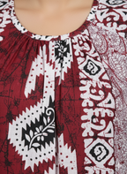 Daily Comfort Ankle-Length Cotton Nighty – Maroon Floral Print 9