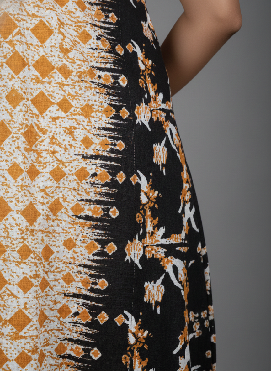 Daily Comfort Ankle-Length Cotton Nighty – Orange Floral Print 19