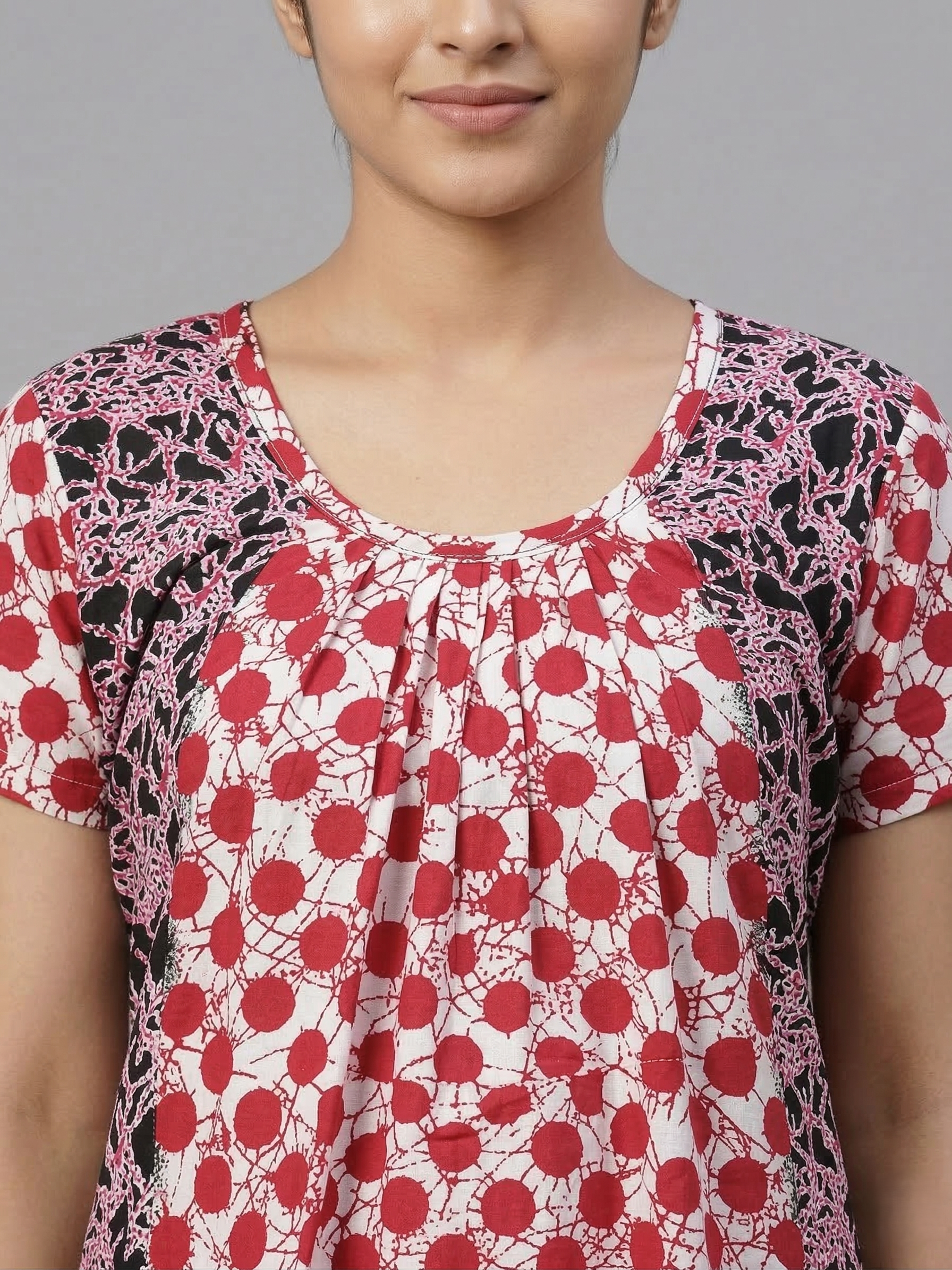 Pink Pure Cotton Nighty | Free Size | Limited Edition Design | Print 6