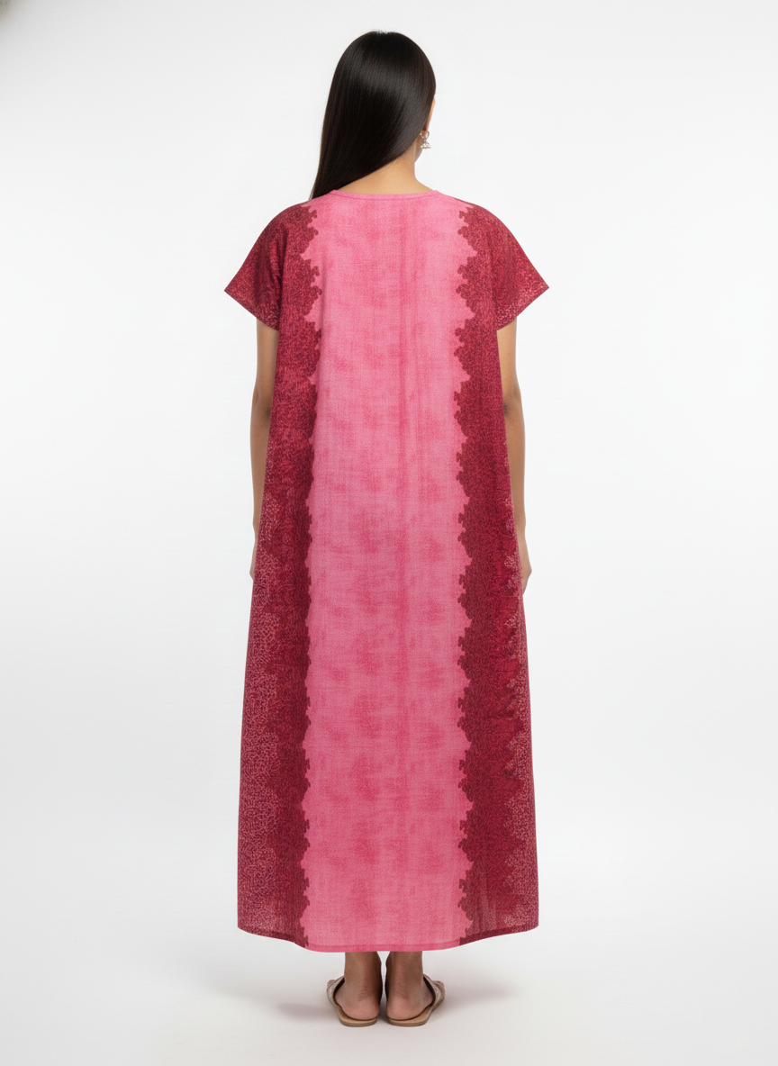 Daily Comfort Ankle-Length Cotton Nighty – Red Floral Print 23