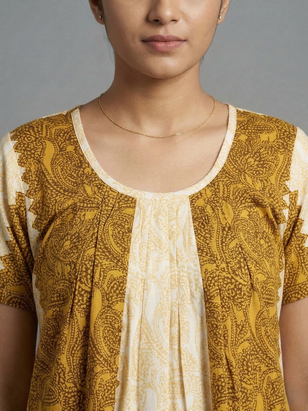 Yellow Pure Cotton Nighty | Free Size | Limited Edition Design | Print 2