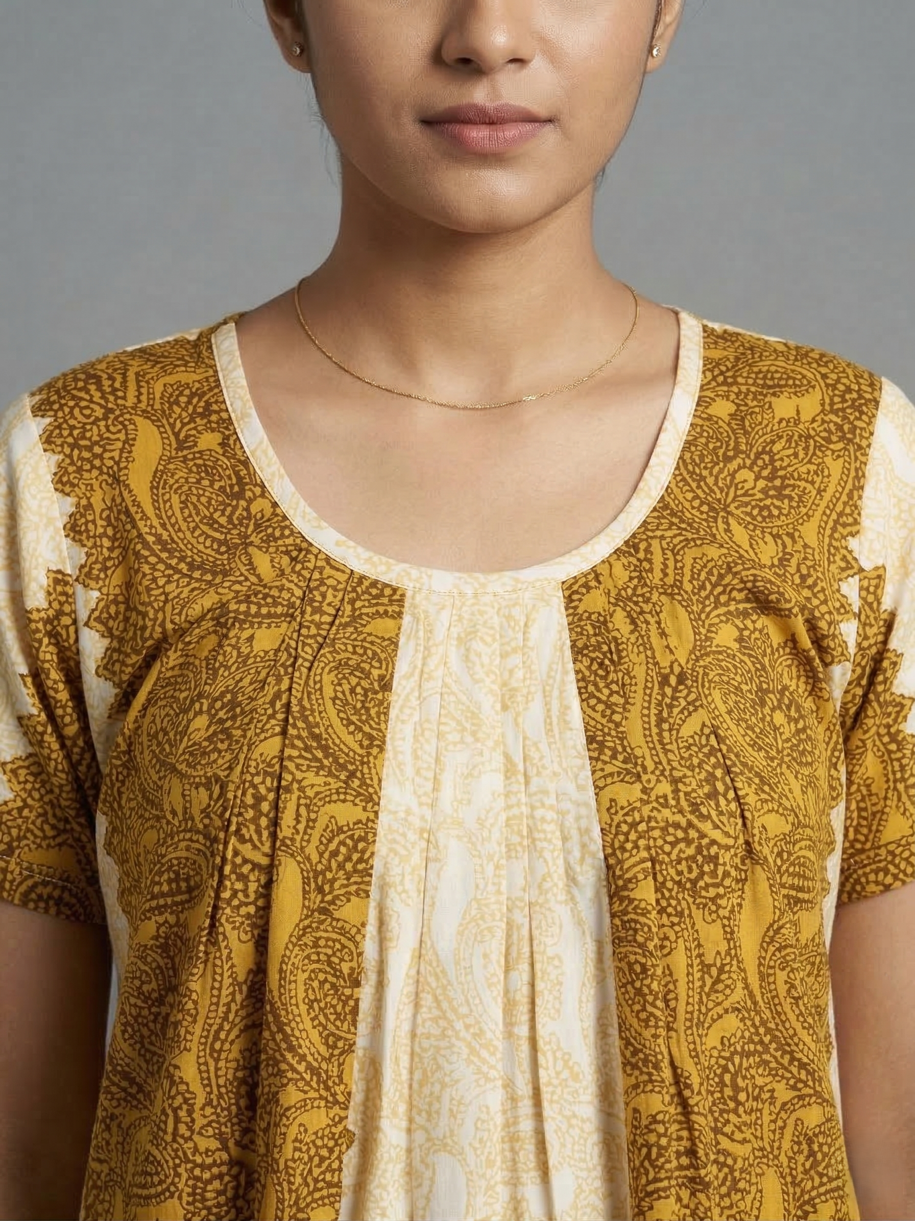 Yellow Pure Cotton Nighty | Free Size | Limited Edition Design | Print 2
