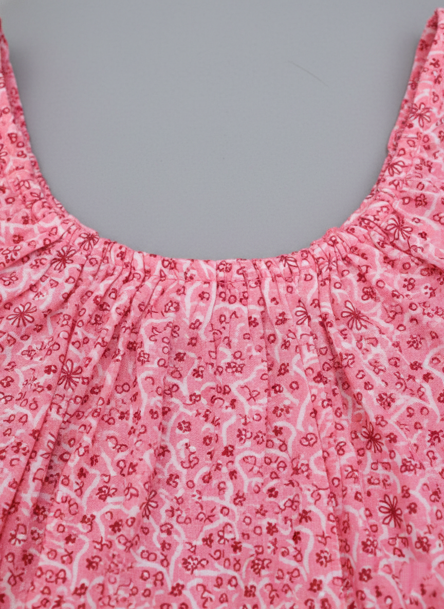 Daily Comfort Ankle-Length Cotton Nighty – Pink Floral Print 7