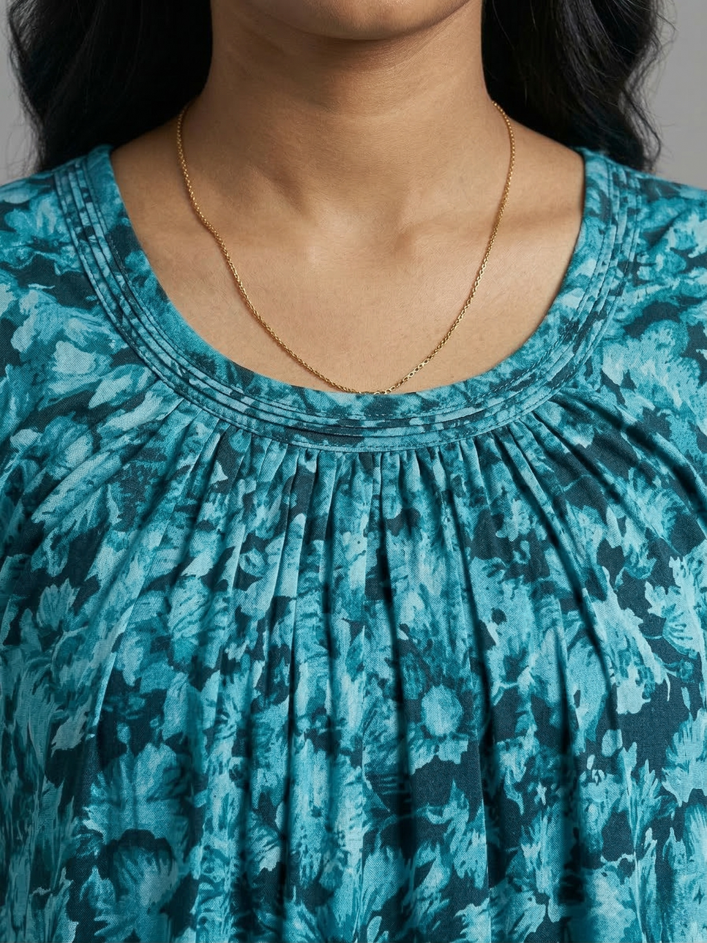 Teal Green Pure Cotton Nighty | Free Size | Limited Edition Design | Print 2