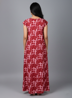 Daily Comfort Ankle-Length Cotton Nighty – Red Floral Print 39