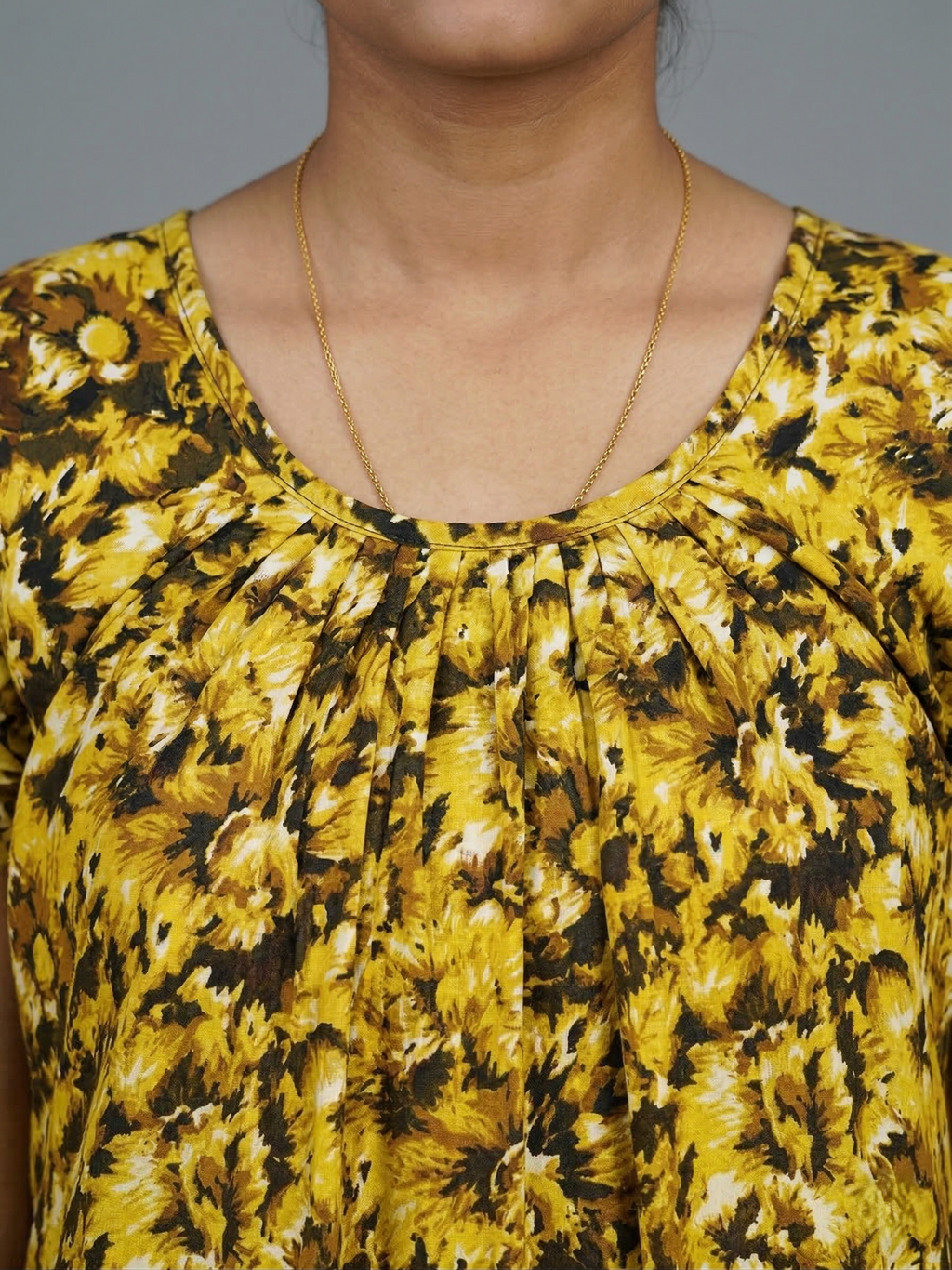 Yellow Pure Cotton Nighty | Free Size | Limited Edition Design | Print 4