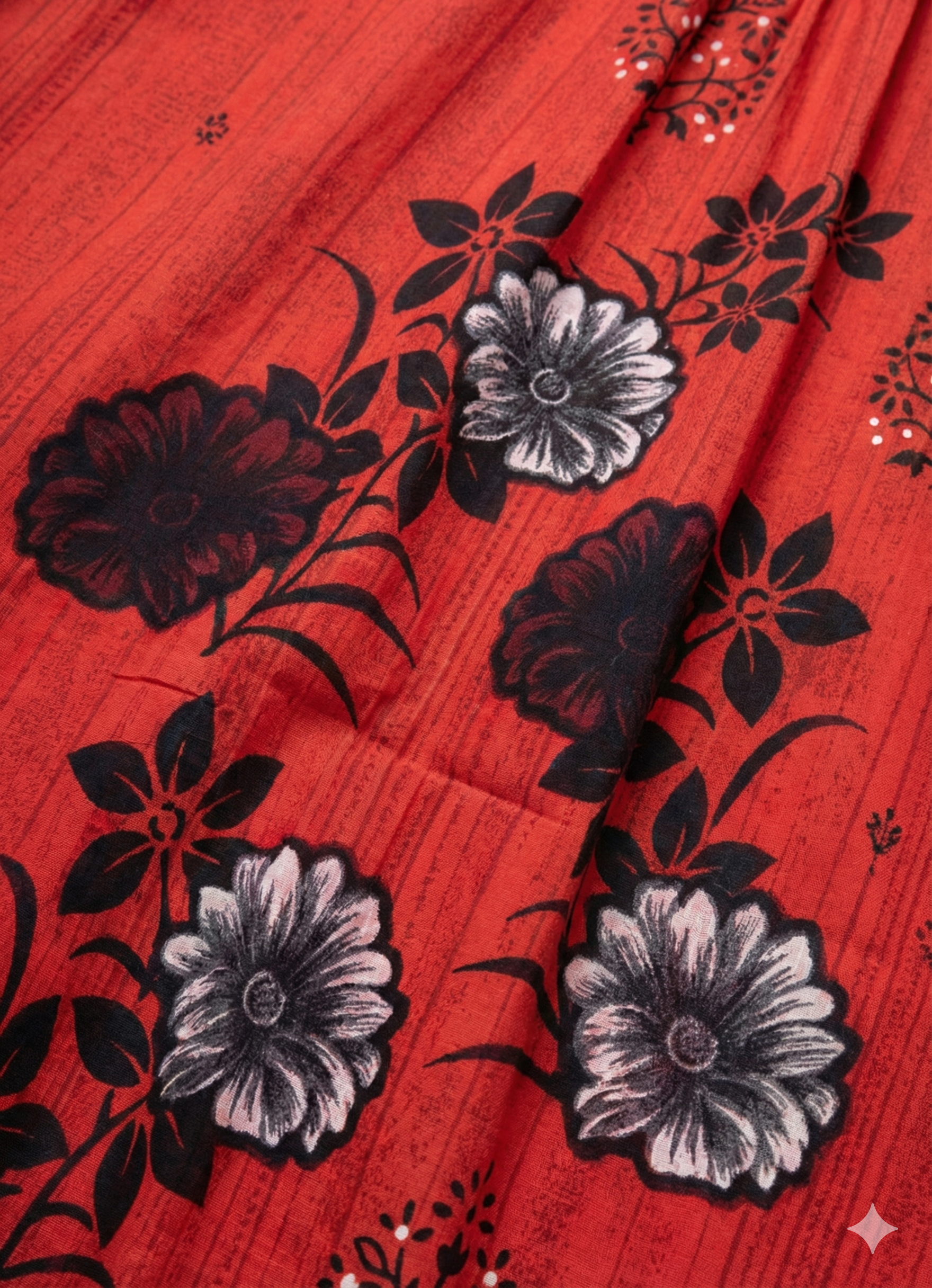 Daily Comfort Ankle-Length Cotton Nighty – Red Floral Print 25