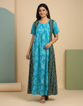 Teal Green Pure Cotton Nighty | Free Size | Limited Edition Design | Print 8