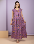 Purple Pure Cotton Nighty | Free Size | Limited Edition Design | Print 6