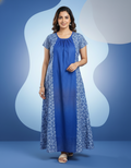 Blue Pure Cotton Nighty | Free Size | Limited Edition Design | Print 4