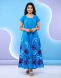 Blue Pure Cotton Nighty | Free Size | Limited Edition Design | Print 5