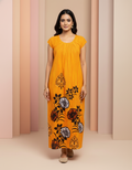 Orange Pure Cotton Nighty | Free Size | Limited Edition Design | Print 3