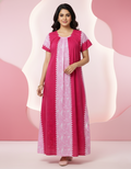 Pink Pure Cotton Nighty | Free Size | Limited Edition Design | Print 2