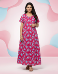Pink Pure Cotton Nighty | Free Size | Limited Edition Design | Print 8