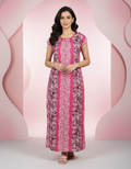 Pink Pure Cotton Nighty | Free Size | Limited Edition Design | Print 9