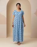 Sky Blue Pure Cotton Nighty | Free Size | Limited Edition Design | Print 4