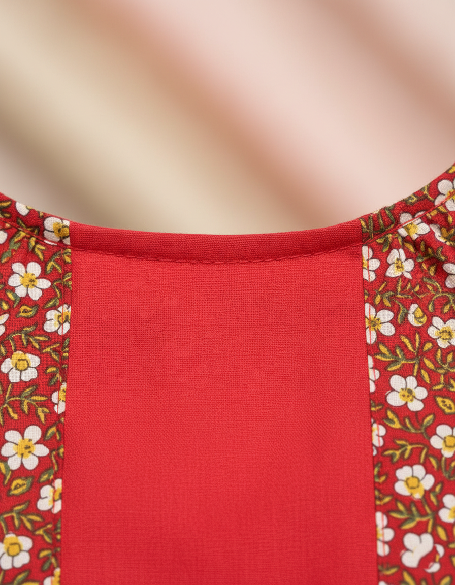 Red Pure Cotton Nighty | Free Size | Limited Edition Design | Print 5