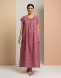 Pink Pure Cotton Nighty | Free Size | Limited Edition Design | Print 15
