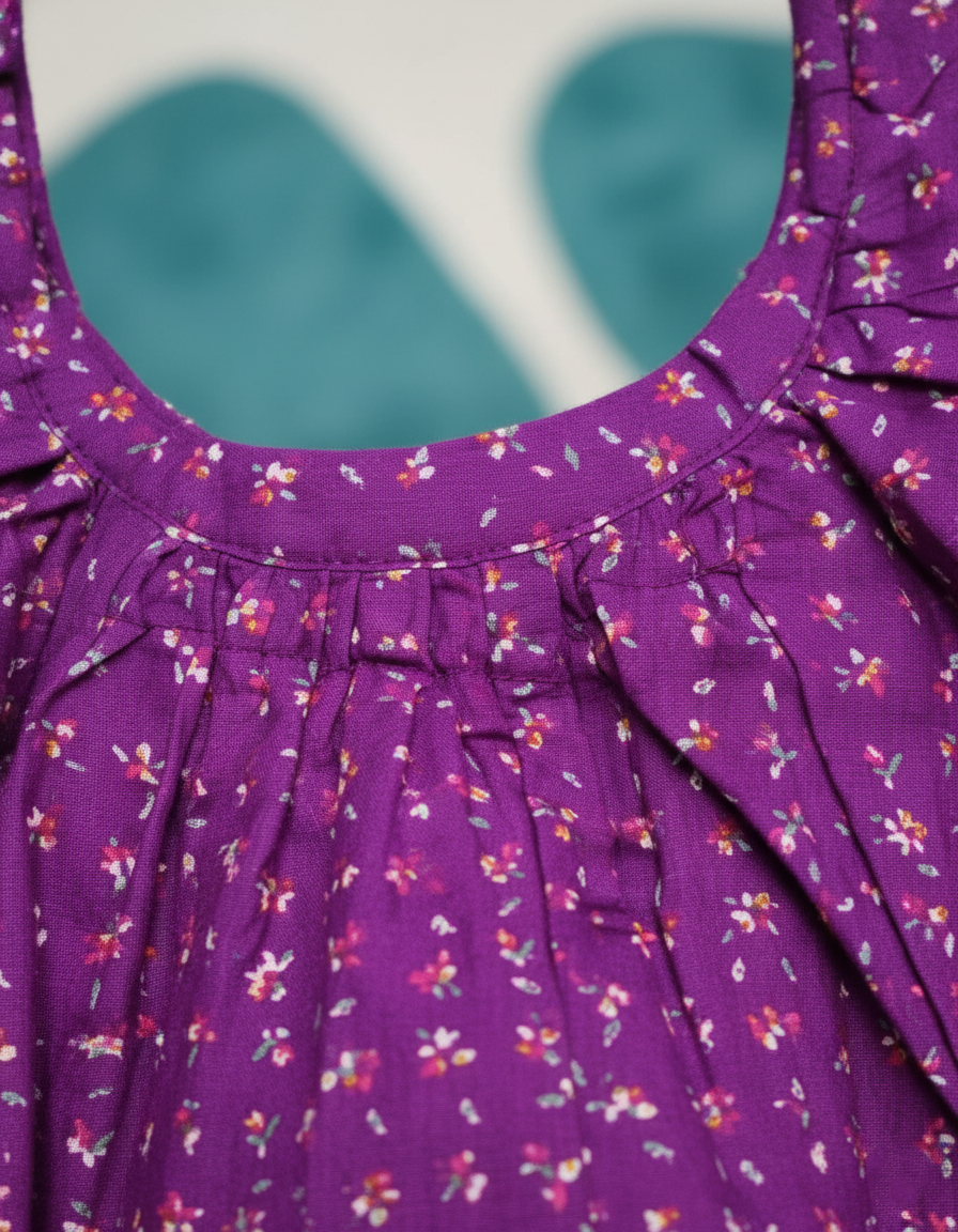 Purple Pure Cotton Nighty | Free Size | Limited Edition Design | Print 8