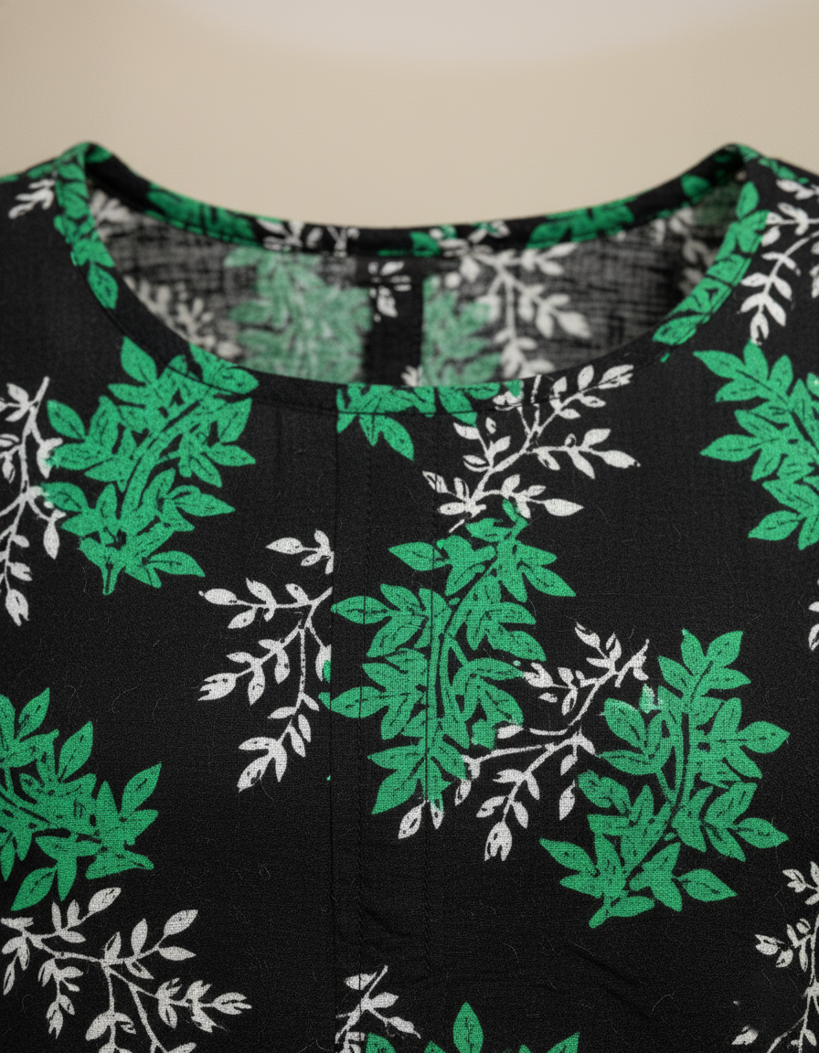 Green Pure Cotton Nighty | Free Size | Limited Edition Design | Print 9