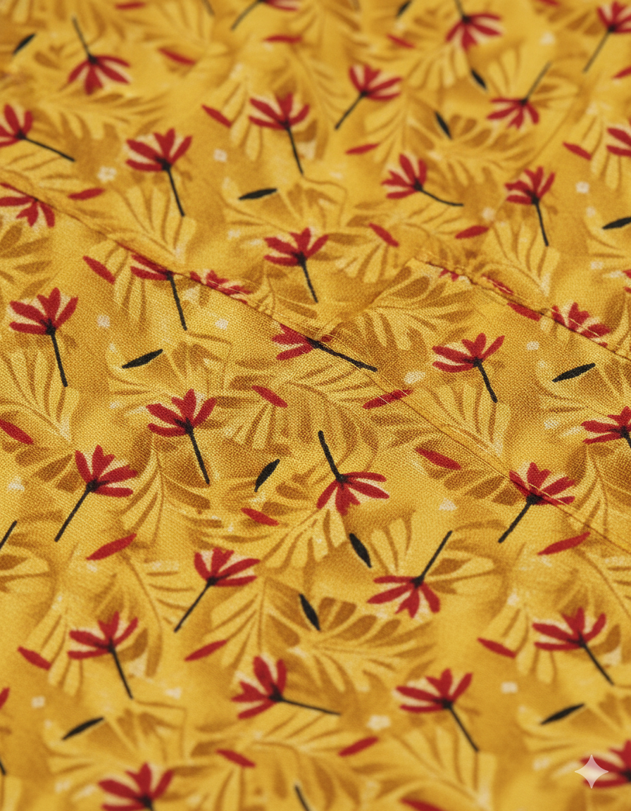 Daily Comfort Ankle-Length Cotton Nighty – Yellow Floral Print 3