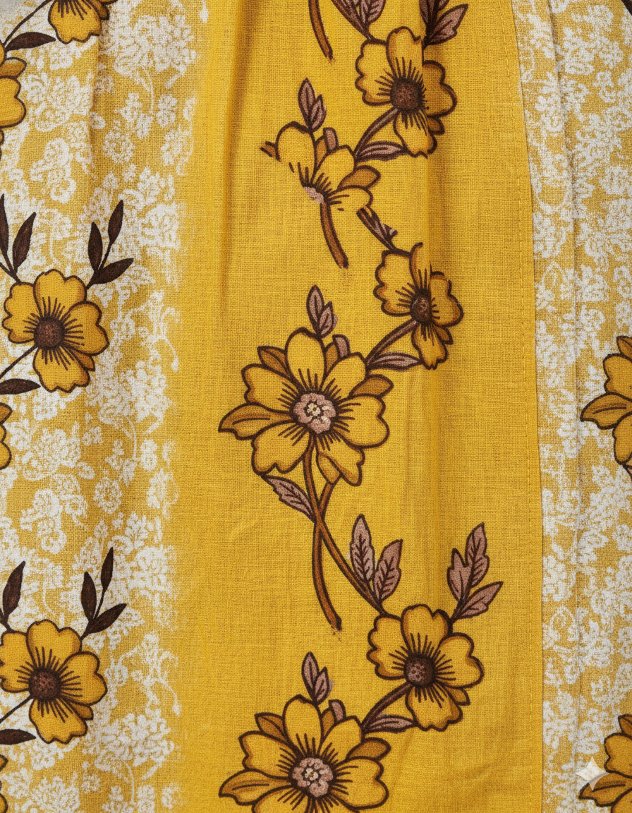 Daily Comfort Ankle-Length Cotton Nighty – Yellow Floral Print 4