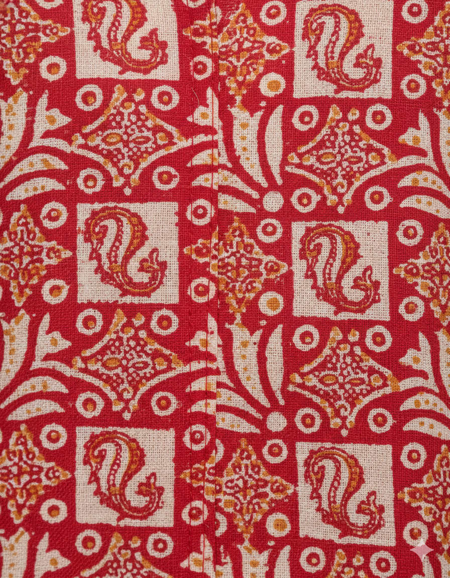 Daily Comfort Ankle-Length Cotton Nighty – Red Floral Print 19