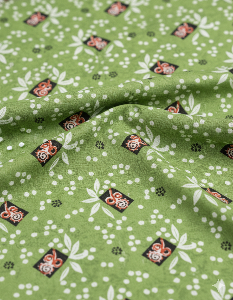 Daily Comfort Ankle-Length Cotton Nighty – Green Floral Print 4