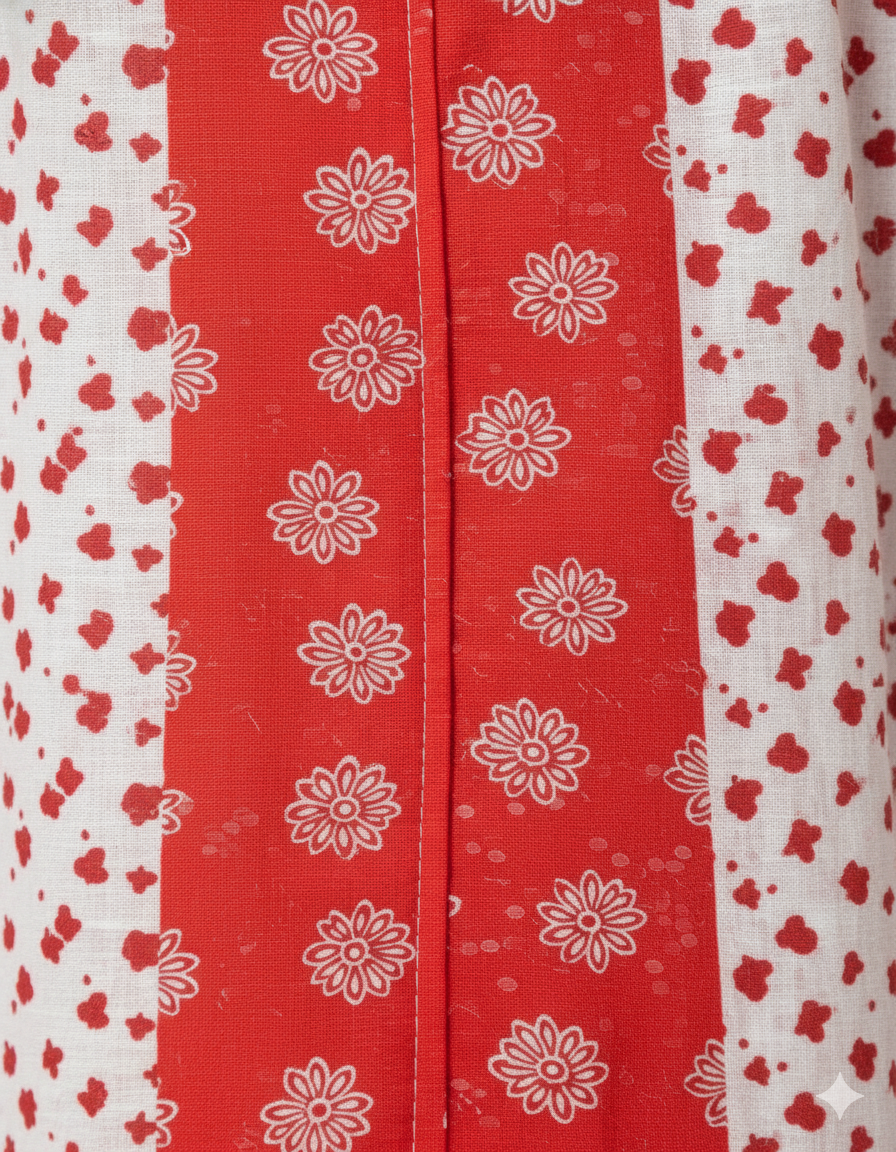 Daily Comfort Ankle-Length Cotton Nighty – Red Floral Print 20