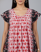 Daily Comfort Ankle-Length Cotton Nighty – Red Floral Print 37