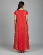 Daily Comfort Ankle-Length Cotton Nighty – Red Floral Print 38