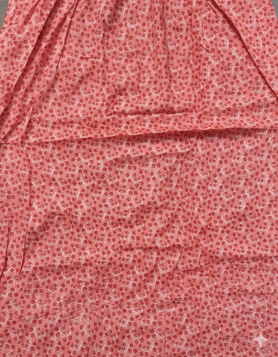 Daily Comfort Ankle-Length Cotton Nighty – Orange Floral Print 2