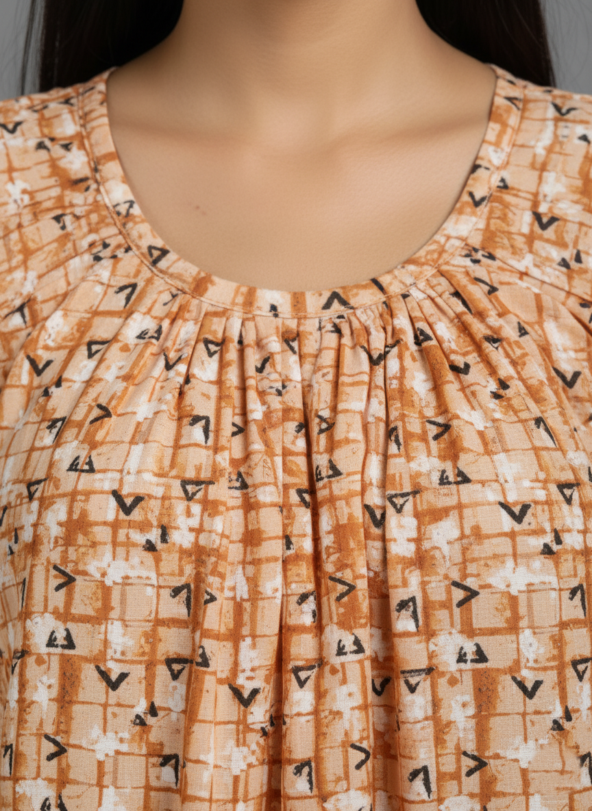 Yellow Pure Cotton Nighty | Free Size | Limited Edition Design | Print 10