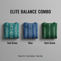 Elite Balance Combo – Teal Green, Blue & Dark Green Nighty Combo (Pack of 3)