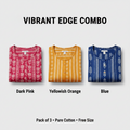 Vibrant Edge Combo – Dark Pink, Yellowish Orange & Blue Cotton Nighty Combo (Pack of 3)