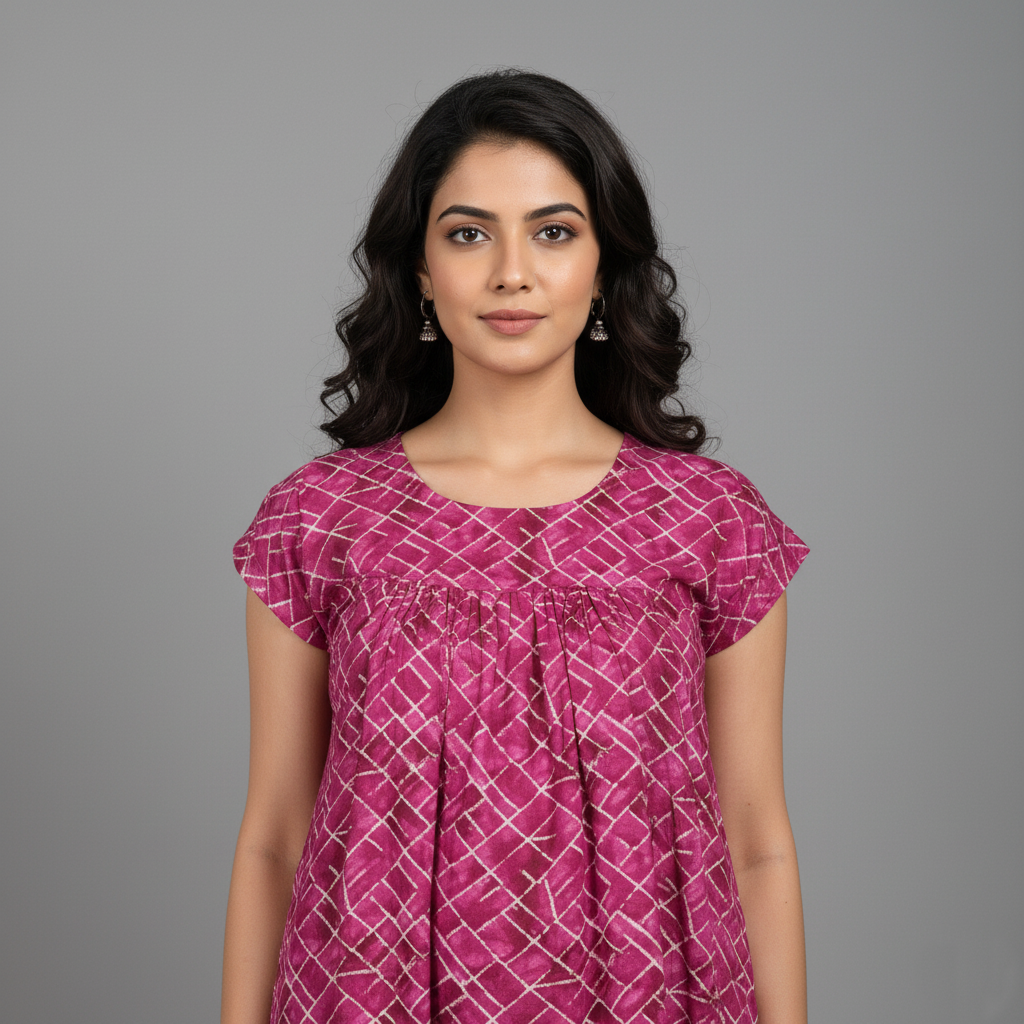 Purple Pure Cotton Nighty | Free Size | Limited Edition Design | Print 5