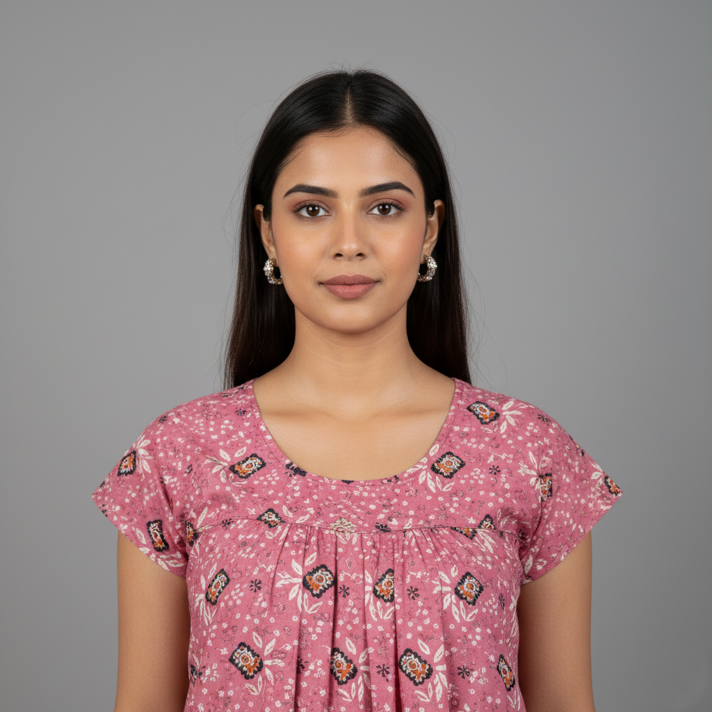 Purple Pure Cotton Nighty | Free Size | Limited Edition Design | Print 7